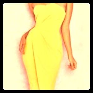 Canary Yellow Asymmetrical Dress